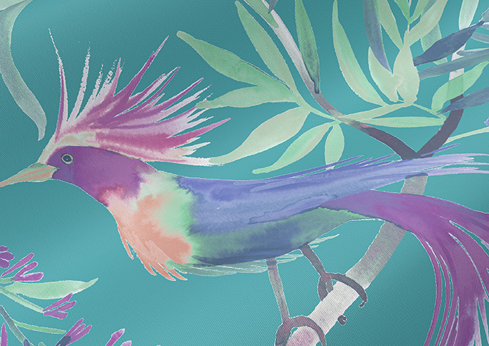 Birds of Paradise, Teal - Twist&Fit Roller Blind - Image 4